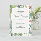 Wildflower Floral Boho Baby Shower Invitation 招待状 (スタンド正面)