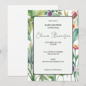 Wildflower Floral Boho Baby Shower Invitation 招待状 (正面/裏面)