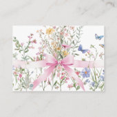Wildflower Floral Bow Baby Shower Diaper Raffle エンクロージャーカード (裏面)