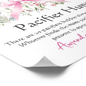 Wildflower Floral Bow Baby Shower Pacifier Hunt ポスター (角)