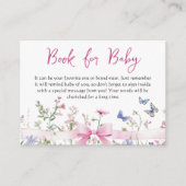 Wildflower Floral Bow Girl Book for Baby Shower エンクロージャーカード (正面)