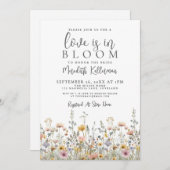 Wildflower Floral Bridal Shower 招待状 (正面/裏面)
