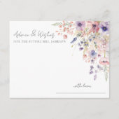 Wildflower Floral Bridal Shower Advice エンクロージャーカード (正面)