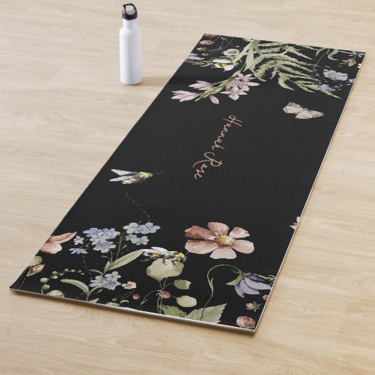 Wildflower Floral Bumble Bee | モノグラム  ヨガマット (インサイチュ)
