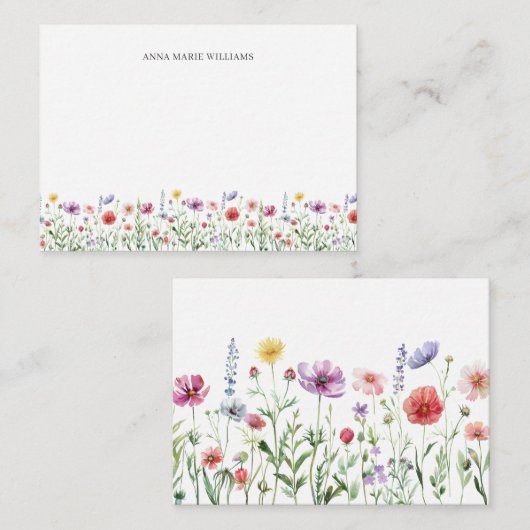 Wildflower Floral Chic Note Cards ノートカード (正面/裏面)