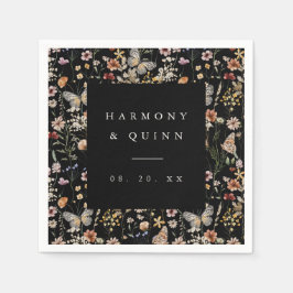 Wildflower Floral Cocktail Napkins Bar Decor スタンダードカクテルナプキン