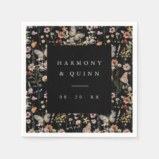 Wildflower Floral Cocktail Napkins Bar Decor スタンダードカクテルナプキン