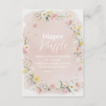 "Wildflower Floral Frame Diaper Raffle"