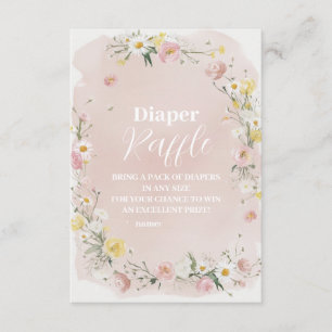 "Wildflower Floral Frame Diaper Raffle" エンクロージャーカード
