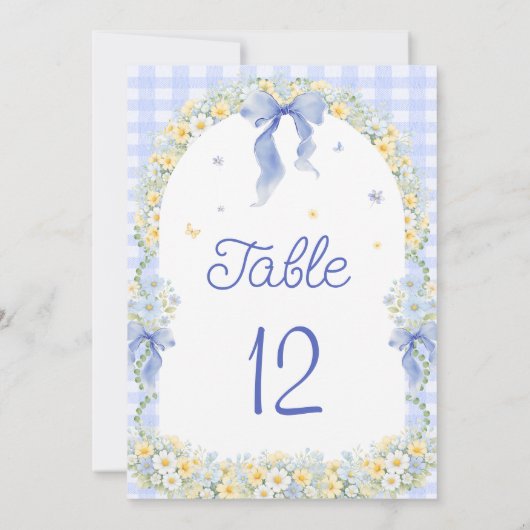 Wildflower Floral Gingham Table Number (裏面)