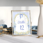 Wildflower Floral Gingham Table Number