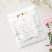 Wildflower Floral Girl Baptism フェイバーバッグ (封をした状態)