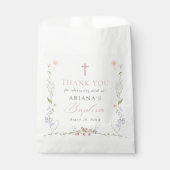 Wildflower Floral Girl Baptism フェイバーバッグ (正面)