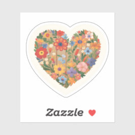Wildflower Floral Heart | 花が可愛いカラフルなお花 シール
