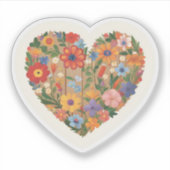 Wildflower Floral Heart | 花が可愛いカラフルなお花 シール (正面)