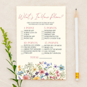 Wildflower Floral In Your Phone ベビーシャワーゲーム