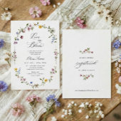 Wildflower Floral Love in Bloom Bridal Shower 招待状