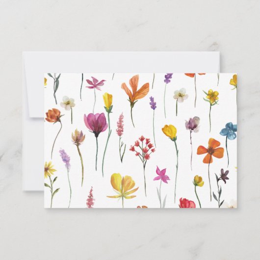 Wildflower Floral Meadow response cards RSVP (裏面)