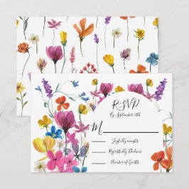 Wildflower Floral Meadow response cards RSVP