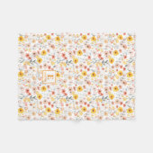 Wildflower floral Monogram Fleece Blanket フリースブランケット (正面(横))