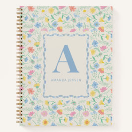 Wildflower Floral Personalized  ノートブック