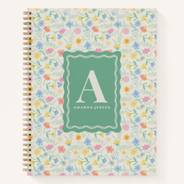 Wildflower Floral Personalized ノートブック