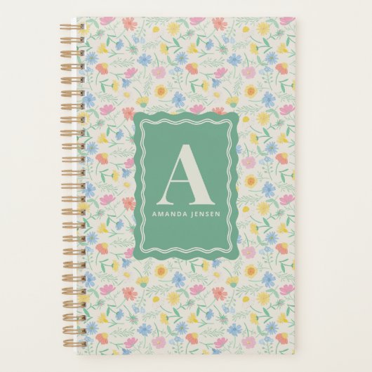 Wildflower Floral Personalized プランナー手帳 (正面)