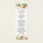 Wildflower Floral Photo Funeral Memorial Bookmark (裏面)