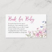 Wildflower Floral Pink Bow Book for Baby Shower エンクロージャーカード (正面)