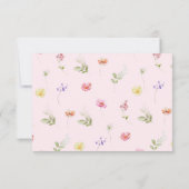 Wildflower Floral Pink Bow Graduation サンキューカード (裏面)