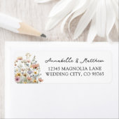 Wildflower Floral Return Address ラベル (インサイチュ)