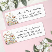 Wildflower Floral Return Address ラベル