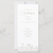 Wildflower Floral Sage Green Wedding Program (正面)