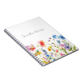 Wildflower Floral Watercolor Personalized  ノートブック (右側)