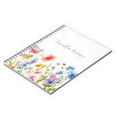 Wildflower Floral Watercolor Personalized  ノートブック (左側)