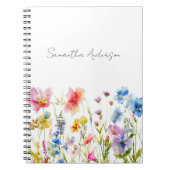 Wildflower Floral Watercolor Personalized  ノートブック (正面)