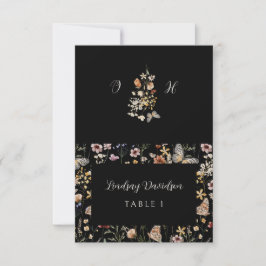 Wildflower Floral Wedding Place Card 出欠カード