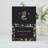 Wildflower Floral Wedding Place Card 出欠カード (スタンド正面)