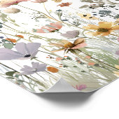 Wildflower Floral Wedding Welcome Sign ポスター (角)
