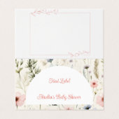 Wildflower Food Label / Place Card for Baby Shower 名刺 (外部フラット)