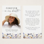 Wildflower Forever In Our Hearts Photo Prayer Card (正面&裏面)