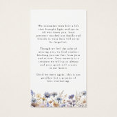 Wildflower Forever In Our Hearts Photo Prayer Card (裏面)