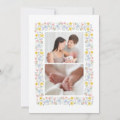 Wildflower Frame Birth Announcement 招待状 (裏面)