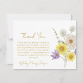 Wildflower Funeral Thank You Card Bereavement  サンキューカード (正面)