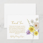 Wildflower Funeral Thank You Card Bereavement  サンキューカード (正面/裏面)