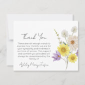 Wildflower Funeral Thank You Card Bereavement  サンキューカード (正面)