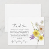 Wildflower Funeral Thank You Card Bereavement  サンキューカード (正面/裏面)