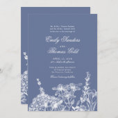 Wildflower Gardenエレガントの脚結婚本 招待状 (正面/裏面)