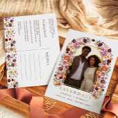 Wildflower Gardenカラフル Photo Save the Date 案内ポストカード