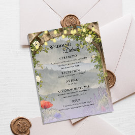 Wildflower Garden Arbor Rustic Floral Information エンクロージャーカード